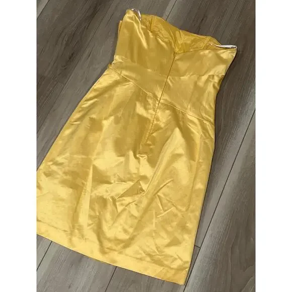 BCBG Paris, Strapless Yellow Dress, Size 6,‎ KB13 - Picture 4 of 4